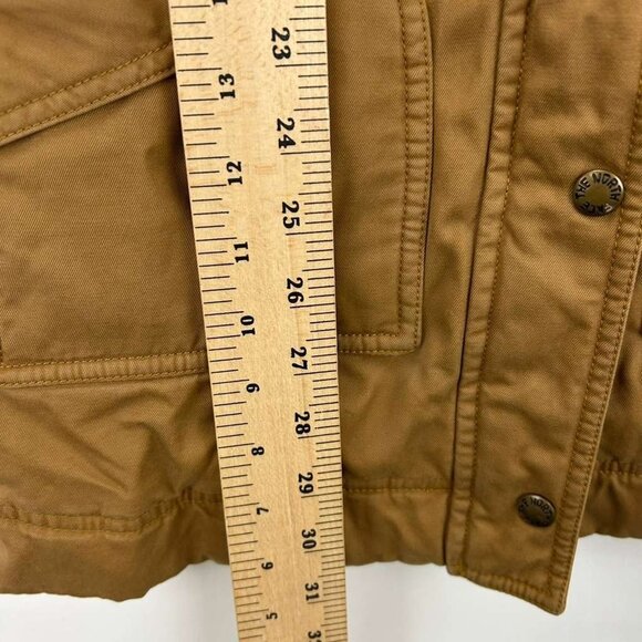 Vintage The North Face Women's Size XS Tan Hooded Parka Coat Button & Full Zip - Picture 4 of 16